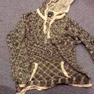 Wet Seal, Light weight hoodie sweater, black and white , size extra large.
